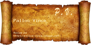 Pallos Vince névjegykártya