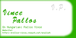 vince pallos business card